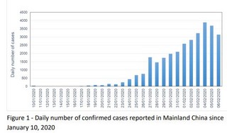 Coronavirus casi giornalieri in Cina da gennaio a 6 febbraio 2020